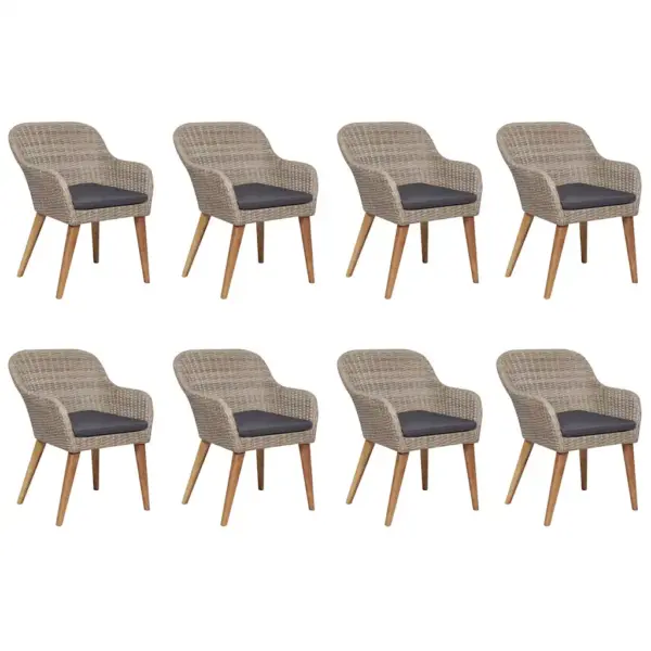 9-osaline aiamööbli komplekt akaatsiapuidust lauaga, pruun – 2