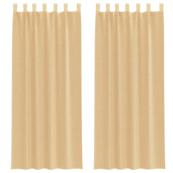 Aasadega voile-kardinad, liivakarva, 2 tk, 140 x 260 cm, 100% polüester – 2