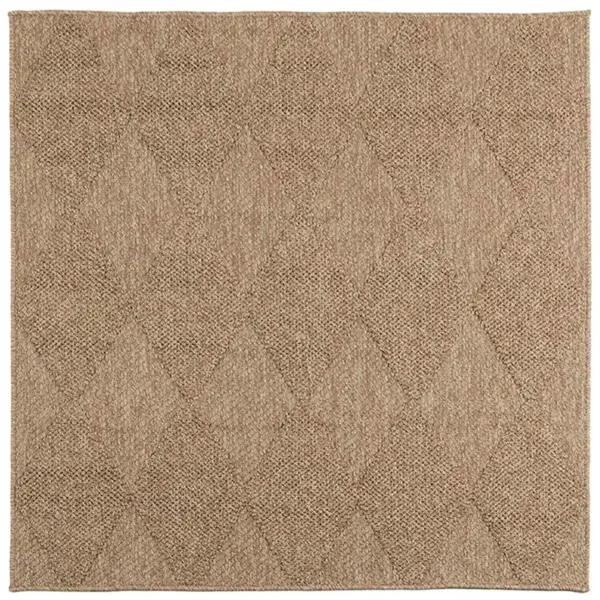 Libisemisvastane kandiline põrandavaip Agira, neutraalne pruun polüester, 120 x 120 cm – 2