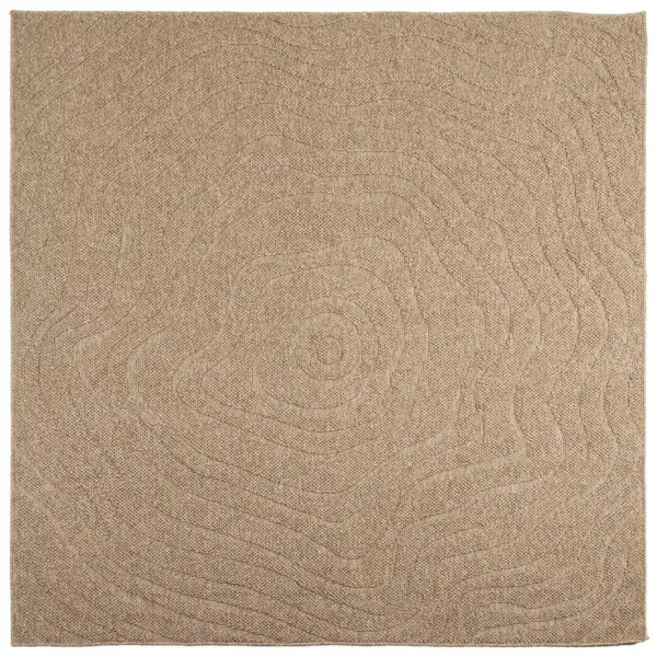 Ruudukujuline libisemisvastane põrandavaip Agira Moire, neutraalne pruun, polüester, 240 x 240 cm – 2