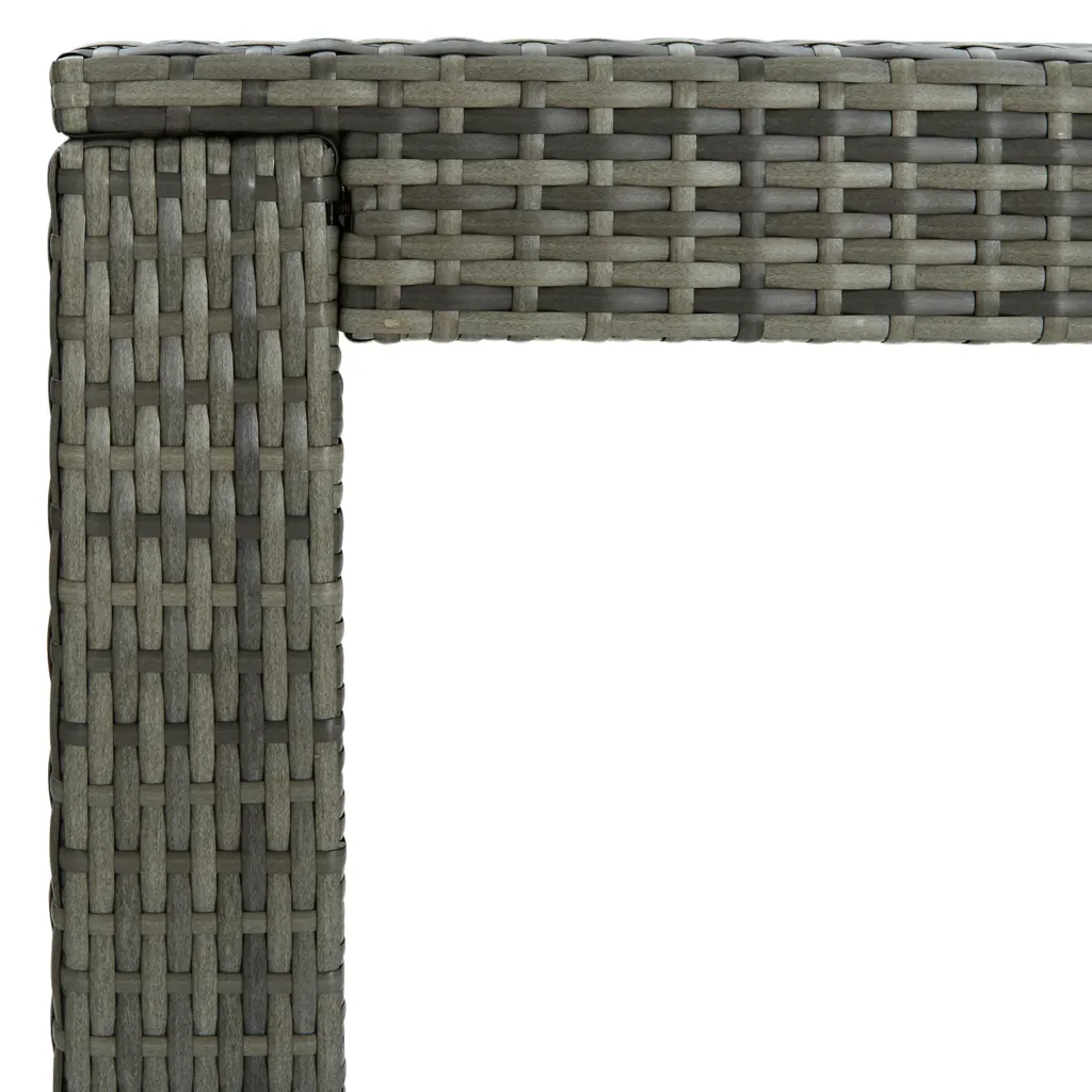9-osaline aiamööbli baarikomplekt polürotangist, hall, antratsiithallide patjadega, laud 140,5 x 60,5 cm