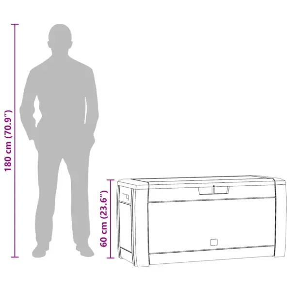Aia hoiukast patjadele, antratsiithall polüpropüleenist, 310 l, 119 x 48 x 60 cm – 9