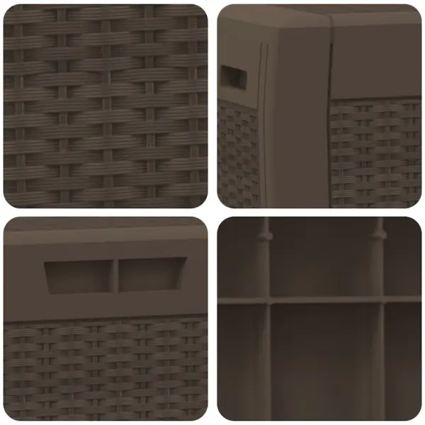 Aia hoiukast 310 l lukustatava kaanega, pruun polüpropüleen, 119 x 48 x 60 cm – 7