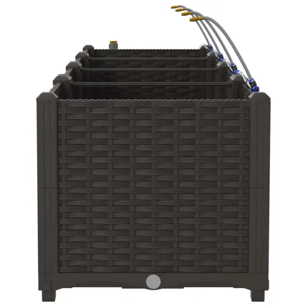 Aia istutuskast 3 sisepotiga, kastmissüsteemiga, pruun teras, 120 x 40 x 37,5 cm – 7