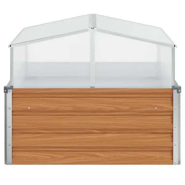 Aia istutuskast kasvuhoonega, helepruun tsingitud teras, 100 x 100 x 77 cm – 7