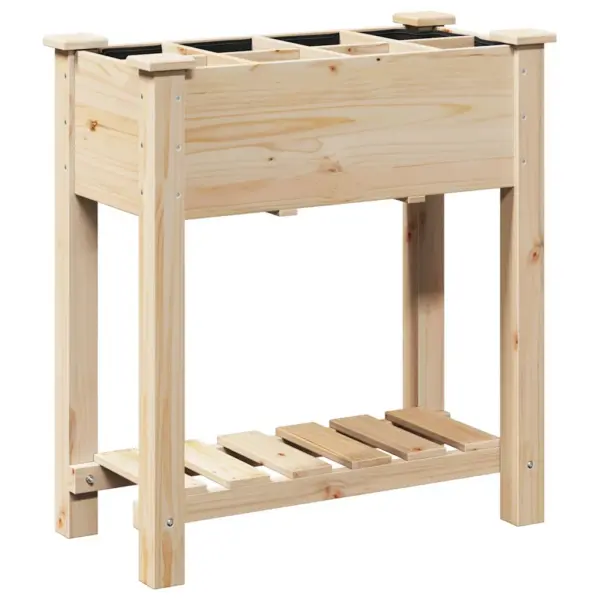 Aia istutuskast alumise riiuliga, beež kuusepuidust, 71 x 37 x 76,5 cm – 7