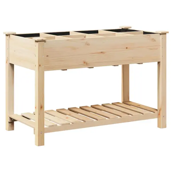 Aia istutuskast riiuliga, beež, tugev kuusepuit, 115 x 59 x 76,5 cm – 7