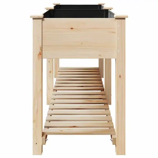 Aia istutuskast riiuliga, beež kuusepuit, 203 x 53 x 76,5 cm – 6