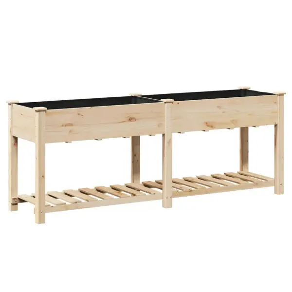 Aia istutuskast riiuliga, beež kuusepuit, 203 x 53 x 76,5 cm – 7