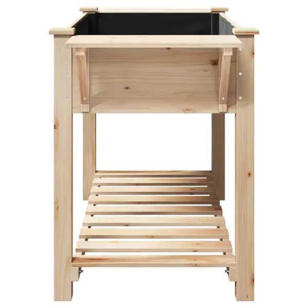 Aia istutuskast riiuliga, beež kuusepuit, 155 x 59 x 76,5 cm – 6