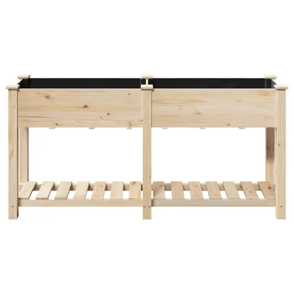 Aia istutuskast riiuliga, beež kuusepuit, 161 x 43 x 76,5 cm – 5