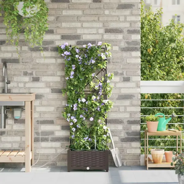 Aia istutuskast ronitaimedele kastmissüsteemiga, pruun teras, 40 x 40 x 126 cm – 3