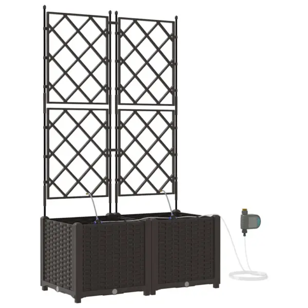 Aia istutuskast trellise ja kastmissüsteemiga, 2 tk, pruun teras, 80 x 40 x 142 cm – 2