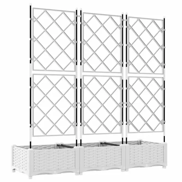 Aia istutuskast trellisega, 3 tk, valge teras, 120 x 40 x 125,5 cm – 6
