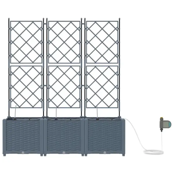 Aia istutuskast tugivõrega, 3-osaline, helehall teras, 120 x 40 x 142 cm – 6