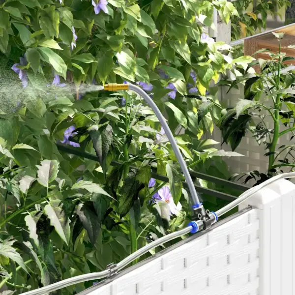 Aia istutuskastid kastmissüsteemiga, 3 tk, valge teras, 80 x 80 x 142 cm – 4