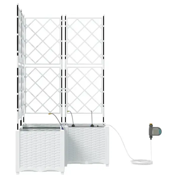 Aia istutuskastid kastmissüsteemiga, 3 tk, valge teras, 80 x 80 x 142 cm – 5