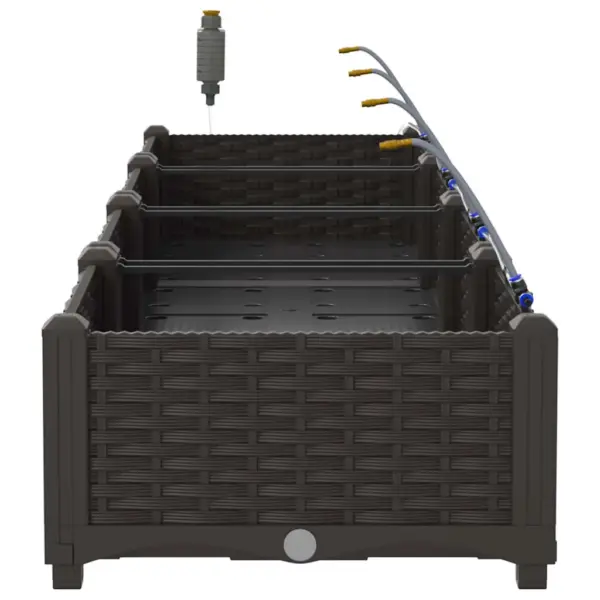 Aia istutuskastid kastmissüsteemiga, 4 tk, pruun teras, 160 x 40 x 22 cm – 7