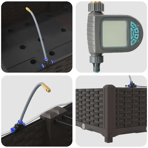 Aia istutuskastid kastmissüsteemiga, 4 tk, pruun teras, 160 x 40 x 22 cm – 9