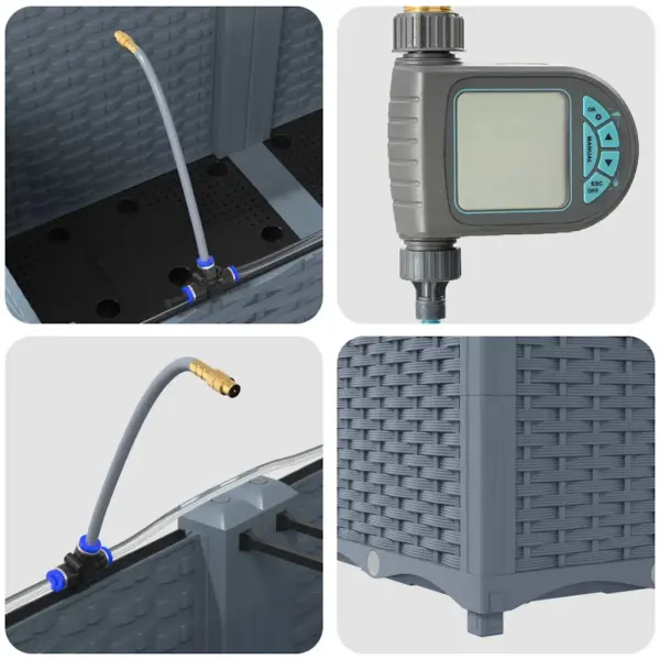 Aia istutuskastid kastmissüsteemiga, 4 tk, helehall teras, 160 x 40 x 37,5 cm – 9