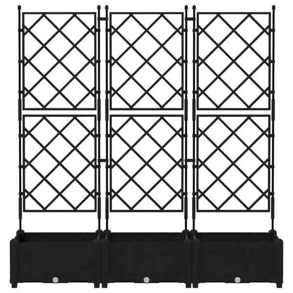 Aia istutuskastid trellisega, 3 tk, must teras, 120 x 40 x 125,5 cm – 5
