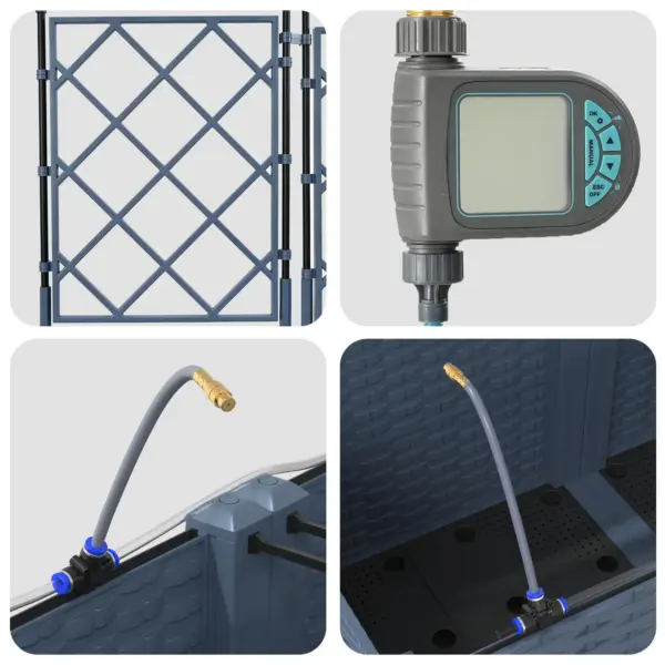 Aia istutuskastid ronitaimedele trellisega, 5 tk, hall teras, 120 x 120 x 125,5 cm – 5