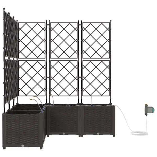 Aia istutuskastide komplekt toestiku ja kastmissüsteemiga, 5 tk, pruun teras, 120 x 120 x 142 cm – 6