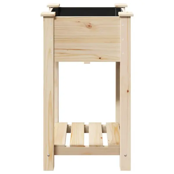 Aia istutusnõu riiuliga, beež tugevast kuusepuidust, 45 x 45 x 76,5 cm – 5