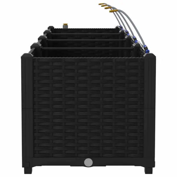 Aia istutuspotid kastmissüsteemiga, 3-osaline komplekt, must teras, 120 x 40 x 37,5 cm – 7