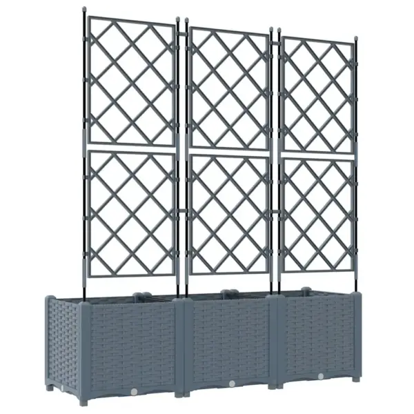 Aia istutuspotid trelliseintega, helehall teras, 3 tk, 120 x 40 x 143 cm – 7