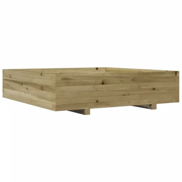 Pruun aia taimekast immutatud männipuidust, 100 x 100 x 26,5 cm – 2