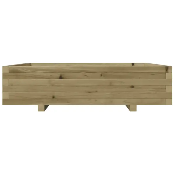 Pruun aia taimekast immutatud männipuidust, 100 x 100 x 26,5 cm – 5