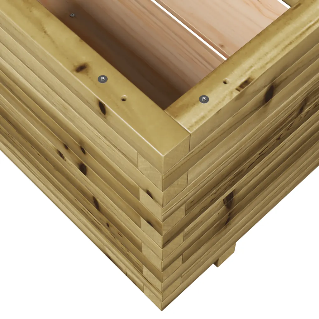 Aia taimekast surveimmutatud männipuidust, pruun, 90 x 60 x 49,5 cm