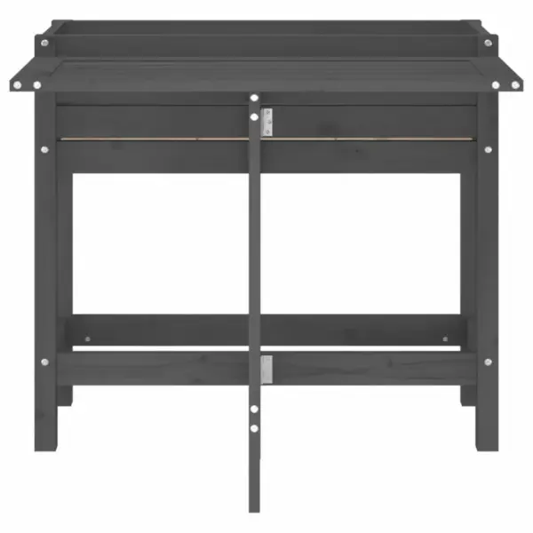 Kokkupandava lauaplaadiga aia taimekast, hallist männipuidust, 84 x 73 x 75 cm – 4