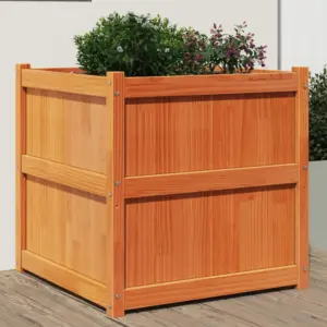 Aia taimekast, vahapruun, männipuidust, 70 x 70 x 70 cm