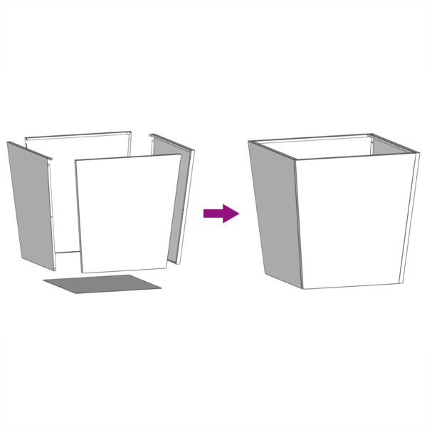 Aia taimekast põhjaga, must külmvaltsitud teras, 50 x 50 x 50 cm – 8