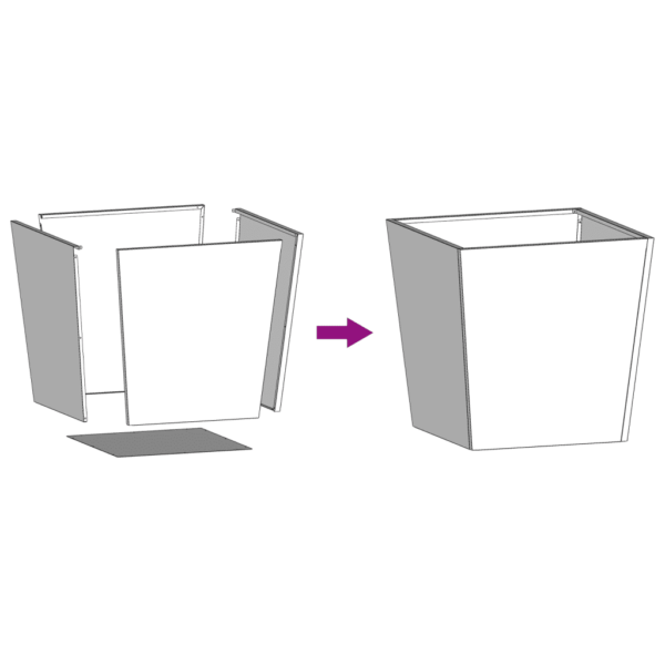 Aia taimekast põhjaga, antratsiithall külmvaltsitud teras, 50 x 50 x 50 cm – 8