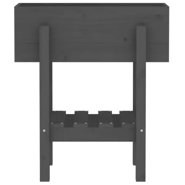 Aia taimekast alumise riiuliga, hall männipuidust, 62 x 30 x 69 cm – 6