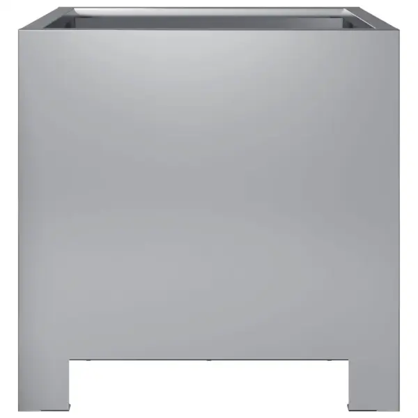 Ruudukujuline aia taimekast põhjaga, tsingitud teras, hõbedane, 30 x 30 x 30 cm – 4