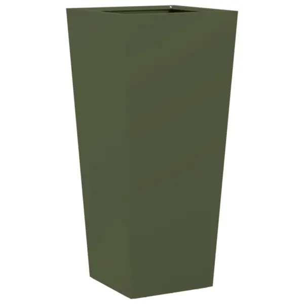 Aia taimekastid põhjaga, 2 tk, oliiviroheline külmvaltsitud teras, 35 x 35 x 75 cm – 8