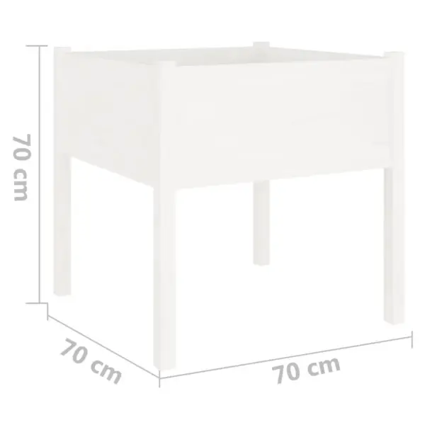 Aia taimekastid jalgadel, 2 tk, valge männipuit, 70 x 70 x 70 cm – 8