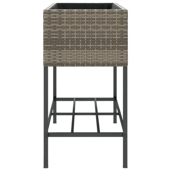 Aia taimekastid riiuliga, 2 tk, hall polürotang, 90 x 40 x 75 cm – 7