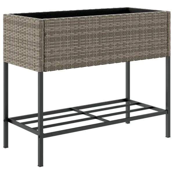 Aia taimekastid riiuliga, 2 tk, hall polürotang, 90 x 40 x 75 cm – 8