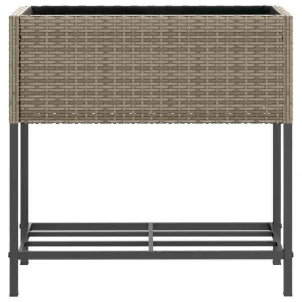 Aia taimekastid riiuliga, 2 tk, hall polürotang, 70 x 28 x 70 cm – 6