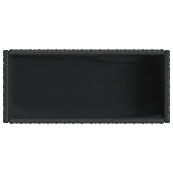 Aia taimekastid riiuliga, 2 tk, must polürotang ja terasraam, 70 x 28 x 70 cm – 9