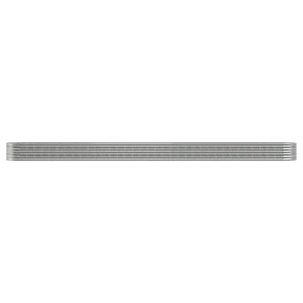 Ovaalne aia taimelava, galvaniseeritud teras, hõbedane, 440 x 80 x 36 cm – 3
