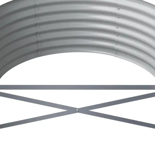 Ovaalne aia taimelava, galvaniseeritud teras, hõbedane, 440 x 80 x 36 cm – 5