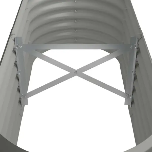 Hall ovaalne aia taimelava, galvaniseeritud teras, 114 x 40 x 36 cm – 5