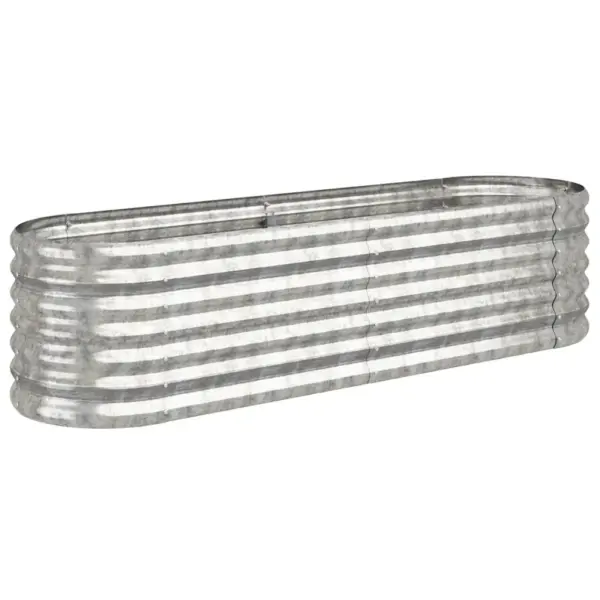 Aia taimelava, ovaalne galvaniseeritud terasest, hõbedane, 152 x 40 x 36 cm – 2