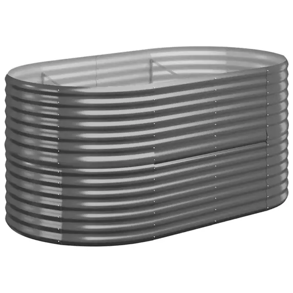 Ovaalne aia taimelava, antratsiithall galvaniseeritud teras, 152 x 80 x 68 cm – 2